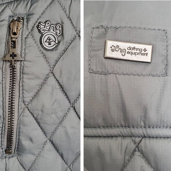 LRG Clothing Mens Grey Puffer Vest Size Small with Detachable Hood M - Picture 11 of 12